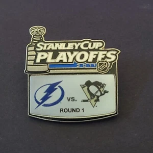 2011 NHL Stanley Cup Playoffs Tampa Bay Lightning vs Penguins Lapel-Hat Pin - Picture 1 of 3