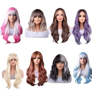 Women's Long Curly Fashion Cosplay Party Costume Hair Wigs Full Hair Wavy Wig - Picture 1 of 31