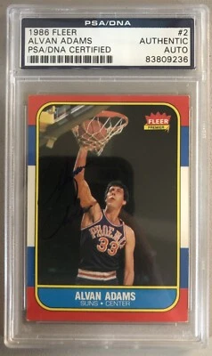 1986-87 Fleer Alvan Adams #2 Signed PSA DNA Authentic Auto  - Image 1 of 2
