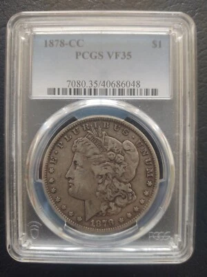 1878-CC Morgan Silver Dollar PCGS Vf35 - Image 1 of 4