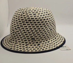 BRIXTON Essex Bucket/Fedora Women's Hat Button Navy/Tan Small NWT Summertime - Picture 1 of 11