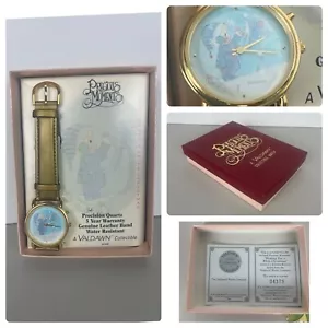 Vintage Precious Moments Christmas VALDAWN Wrist Watch 90s NOS with Bear Pin! - Picture 1 of 18
