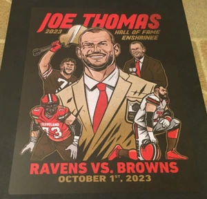 Joe Thomas #73 Cleveland Browns Poster 10/1 Spiel 2023 Hall of Fame Enshrinee - Bild 1 von 2