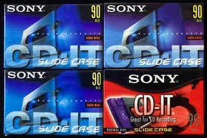 4 SONY CD-IT 90 MIN BLANK CASSETTE TAPES TYPE II HIGH BIAS FACTORY SEALED - Picture 1 of 2