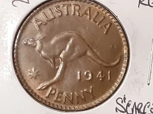 1941 (m) Australien Penny unc+ *seltene Münze* KM#36 - Bild 1 von 6