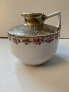 Vintage Hand painted one handle floral vase - Picture 1 of 7