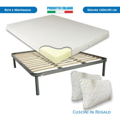 Kit Rete e Materasso waterfoam da 11 cm matrimoniale 160x190 + cuscino fiocco - Immagine 1 di 4
