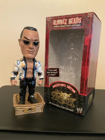2002 Vintage WWE Wrestling The Rock Bobblehead! Dwayne Johnson Bobblehead! Cover