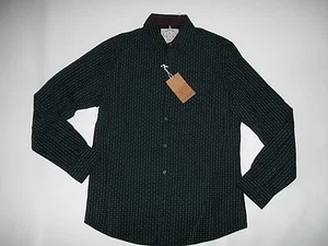 NATIVE CODE Navy Blue & Khaki BUTTON DOWN Long Sleeve SHIRT mens Size LARGE NEW - Picture 1 of 4