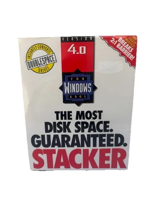 Stacker 4.0 For Windows & DOS (PC, 1994) NIB Big Box Vintage NEW SEALED - Image 1 of 4