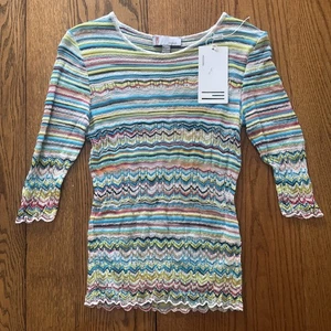 M Missing Top Size 38 Multi-Color 3/4 Sleeves - Picture 1 of 13