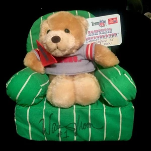 RARO Sillón Oilers Bear Años 80 Mariscal de campo Russ (W. Moon Sig. No autenticado) - Imagen 1 de 10