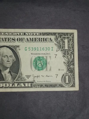 1963B $1 G CHICAGO BEP G-I BLOCK JOSEPH W. BARR NOTE (G53911630I) **BARR NOTE** - Image 1 of 4