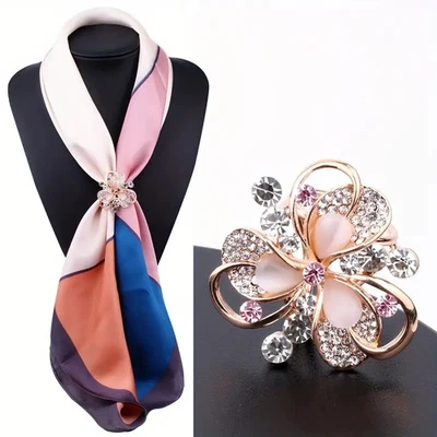 1PC Fashion Women Scarf Buckle Ring Clip Holder Silk Scarves Jewelry Brooch Gift - Image 1 of 4