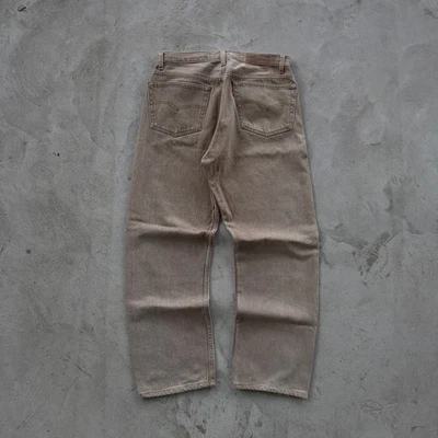 Vintage 90s Levis 501 Washed Denim Jeans Size 33 Coffee Brown Made In USA - Image 1 of 4