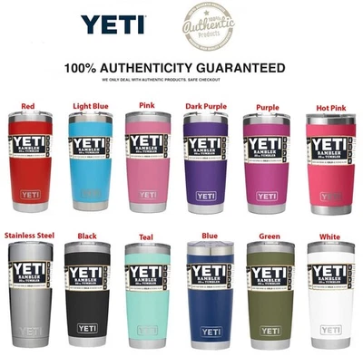 YETI Tumbler w/ MagSlider Lid Stainless Steel Vacuum Coffee Cup Mug Rambler 20oz