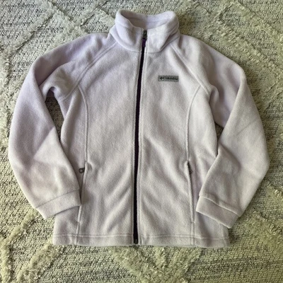 Columbia Girls Zip Up Jacket Lavender Pearl Berrey Ranch Polar Fleece Collared - Image 1 of 4