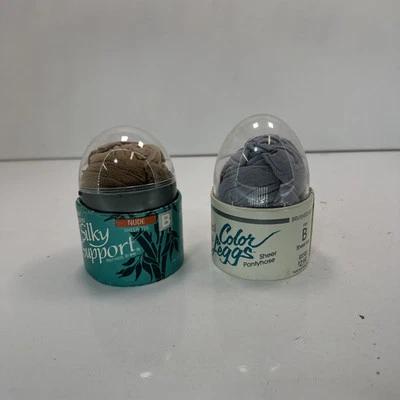 Леггинсы прозрачные элегантные шелковистые поддерживающие контроль верхний цвет леггинсы 2 пары винтажные - Изображение 1 из 4