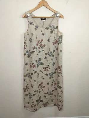 Maxi Vestido Requisitos Floral Lino M Mediano Sin Mangas Modesto Casa de Campo Foto 1 de 4