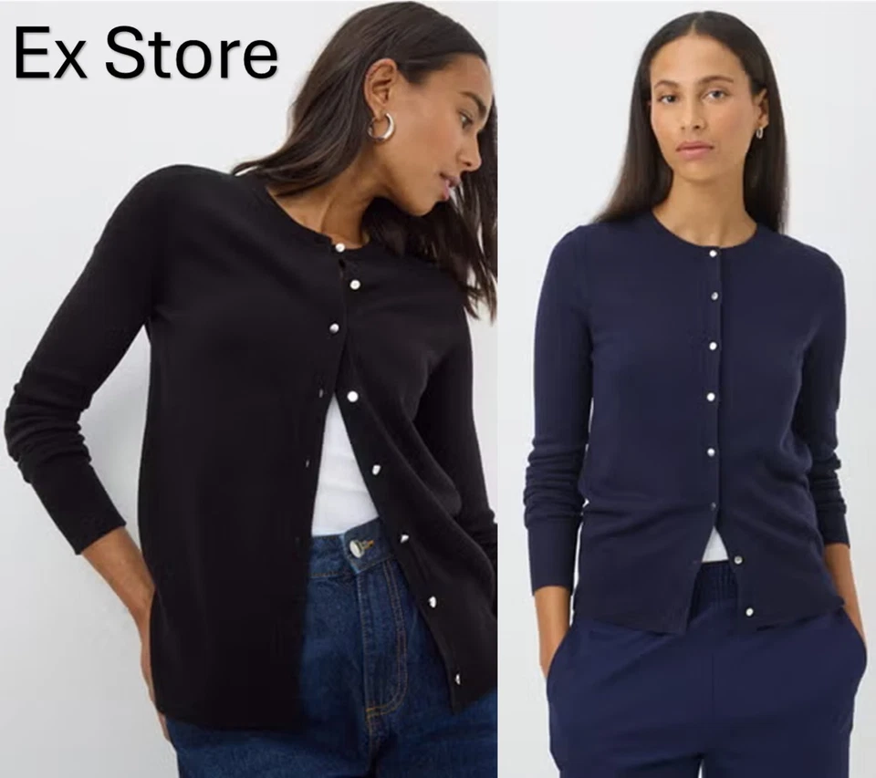 Ladies Womens Cardigan Soft Knitted Top EX STORE Outerwear Button Size 8-22 NEW - Image 1 of 4