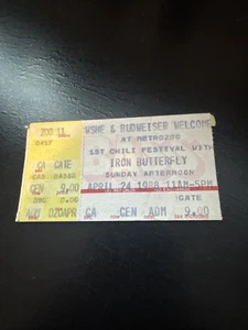 VINTAGE 1988 Iron Butterfly TICKET STUB - Picture 1 of 2