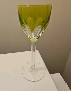 BACCARAT FRANCE Crystal Genova Tall Light Green Cordial Glass 5 1/8'' - Picture 1 of 15
