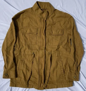 Old Navy Womens Full Zip Field Jacket Shirt Jacket Linen Blend Brown Size XS - Picture 1 of 7