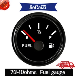 black 52mm/2" fuel level meter gauge 73-10 ohms for auto truck motorcycle marine - Picture 1 of 7