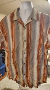 Men's STACY ADAMS Sheer /Glitter Button Up Short Sleeve Shirt XL - Picture 1 of 4