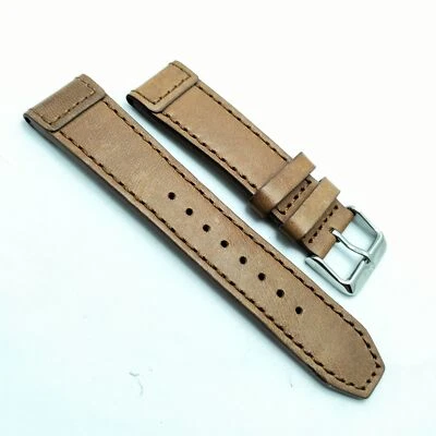 22毫米公民棕色真皮男士表带 — 第 1/4 张图片