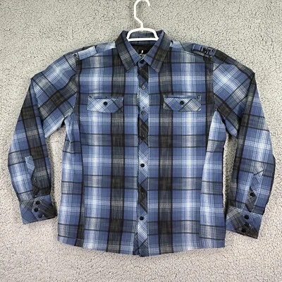 Chaqueta Camisa Lost Para Hombres PEQUEÑA S Azul Franela Abotonada Forrada LS Aislada Foto 1 de 4