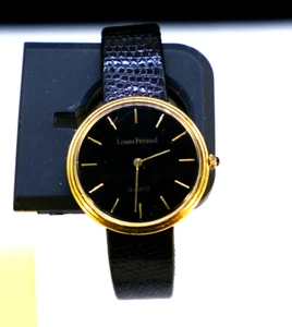 Louis Féraud Gold And Black Toned Quartz Watch - Picture 1 of 13