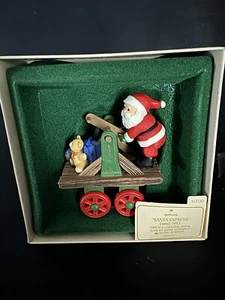 Hallmark 1983 Keepsake Ornament Santa Express Railroad Hand Car - Picture 1 of 4