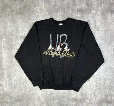 Sudadera Vintage Años 90 Virginia Beach Gráfica Talla XL Foto 1 de 4