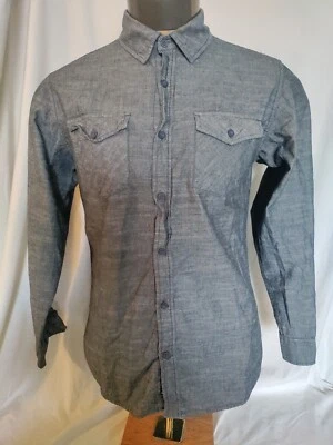 Camisa de vestir informal de mezclilla azul medio poliéster algodón Burnside para hombre L - Lote de 2 Foto 1 de 4