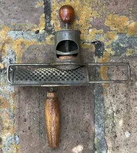 THE EDGAR ANTIQUE NUTMEG GRATER/SPICE GRINDER WITH WOODEN HANDLE & KNOB...1890'S - Picture 1 of 3