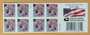 U.S.A. United States Flags booklet of 20v (P111 postmark). Forever stamps 2022 - Picture 1 of 2