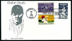 USA, SCOTT # 2046, 1381 & 855, COMBO JM D-673 FDC COVER -BABE RUTH, BASEBALL - Picture 1 of 1