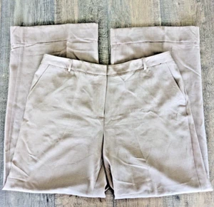Tattersall Khaki Bootcut Flat Front Pants Womens 16 Mid Rise Casual 36x30 Office - Picture 1 of 7