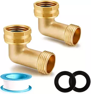 Garden Hose Elbow Connector 90 Degree Solid Brass Pipe Fittings Hose Elbow -Elim - Picture 1 of 12