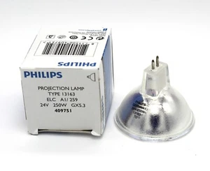 PHILIPS 13163 ELC 24V250W GX5.3 halogen light microscope bulb projection lamp - Picture 1 of 4