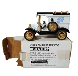 Vintage 1913 Ertl Diecast Metal Ford Model T Bank United Van Lines New With Box - Picture 1 of 8