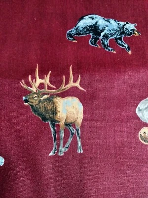 DE COLECCIÓN CRANSTON V.I.P.  TELA DE ALGODÓN ANIMALES SALVAJES AMERICANOS 160" X 45" W 4.4yd Foto 1 de 4