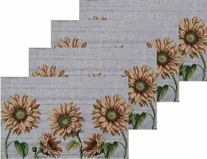 Set 4 Tovagliette Arazzo Cucina Same, 13" x 19", 5 GIRASOLI SU GRIGIO, HC - Foto 1 di 12