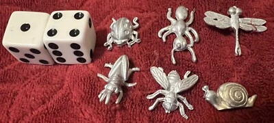 Монополия жуки, улитка жетоны набор из 6 и 2 белых костей - Изображение 1 из 4