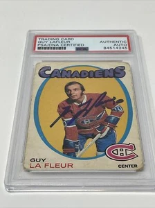 1971-72 OPC O-PEE-CHEE GUY LAFLEUR RC #148 CANADIENS HOF SIGNED AUTO ROOKIE PSA - Picture 1 of 5