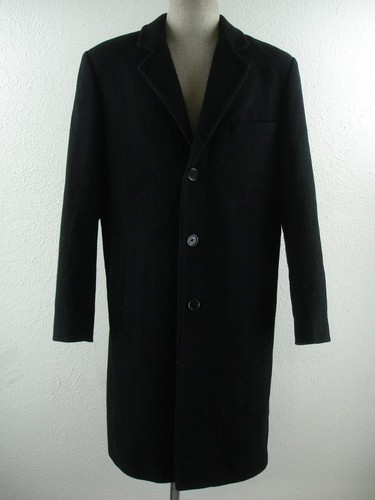 Cappotto uomo S M 38R Michael Kors lana cashmere nero gessato soprabito trench pea coat