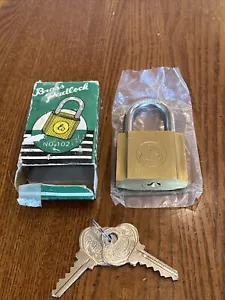 RARE Vintage NOS NIB Rabbit Brand Bunny Brass Padlock & 2 Keys MIT No 102 Size 1 - Bild 1 von 24