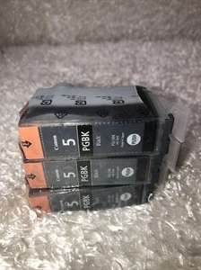 New Lot Of 3 GENUINE CANON PIXMA PGBK 5 BLACK INK CARTRIDGE PGI-5BK - Picture 1 of 7