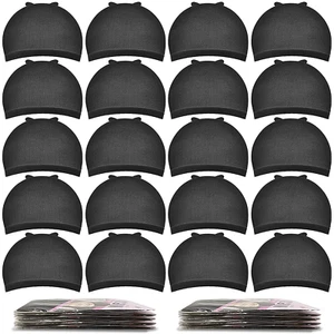 20 Pcs Black Stocking Wig Caps, Stretchy Nylon Wig Caps for Women Men - Picture 1 of 8